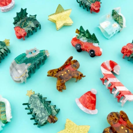 【Coucou Suzette】【ククシュゼット】Christmas Chilly cat くつろぐ猫 Hair Claw