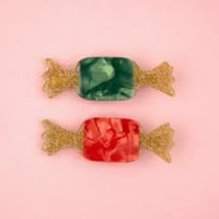 【Coucou Suzette】【ククシュゼット】Christmas candy キャンディー mini hair clip (red&green2個セット)