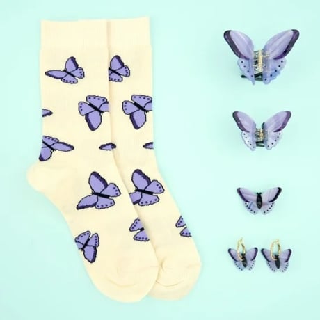 Restock!【Coucou Suzette】【ククシュゼット】 Purple Butterfly 蝶々 Hair claw