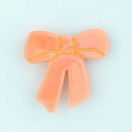 【Coucou suzette】【ククシュゼット】Pink Ribbon mini hair clip (pink)