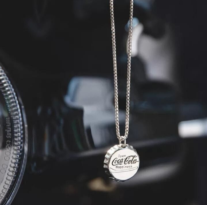 【コーラ⭐︎】ネックレスのみ シルバー ネックレス コーラ 栓 太 チェーン 曲がり シック 都会