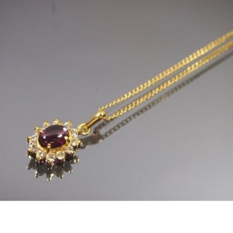 ガーネット　ネックレス　日本製　天然石　プチ　ゴールド　チェーン　実り　誓い　情熱　プチネックレス　アクセサリー　祝い　パーティー