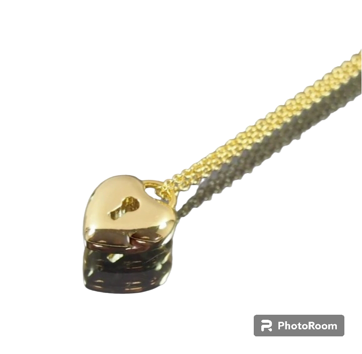 ハート ロック ネックレス 合金 ゴールド 鍵穴 アジャスター オススメ