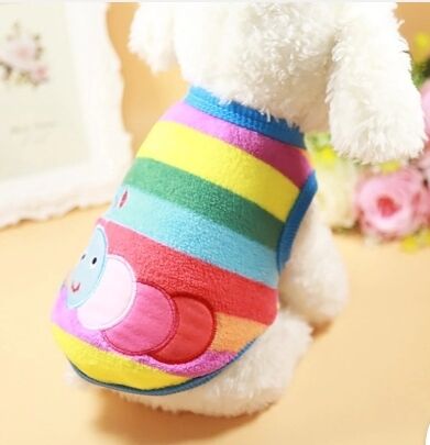 犬服　レインボーいもむし　小型犬 ドッグセーター レインボー いもむし ドッグウエア ペットウェア