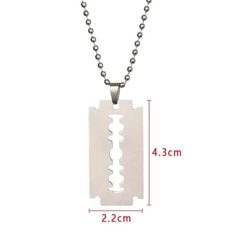 ペンダント カミソリブレード  ネックレス メンズ アクセサリー シンプル　レディース　パンク　オシャレ　スマート　切れない