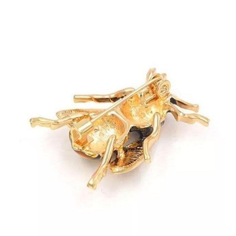 蜂 ブローチ ピンバッジ ユニセックス イエロー ブラック リアルカラー