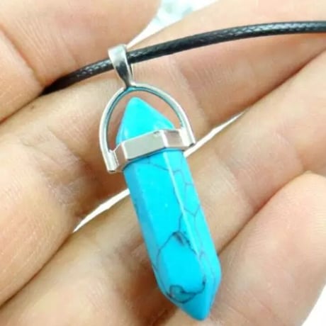 ネックレス ターコイズ 5g 六角柱 原石 自然石 天然石 誕生石 アクセサリー