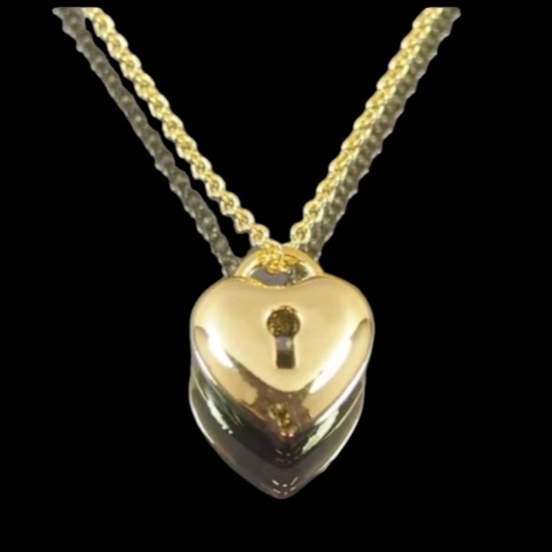 ハート ロック ネックレス 合金 ゴールド 鍵穴 アジャスター オススメ