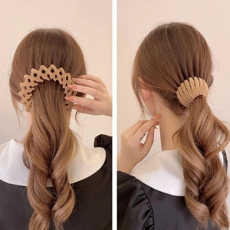 ポニーリング 2点セット ベージュ　紫 ヘアアクセサリー ヘア