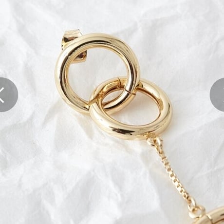 ピアス　高級　非対称　Drop ring pierce 　　Donnaruma　ドンナルンマ