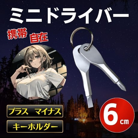 ミニ　ドライバー　キーホルダー　携帯　工具　プラス　マイナス　アウトドア