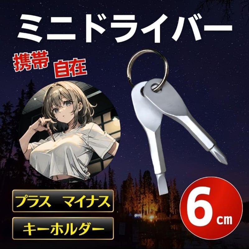 ミニ ドライバー キーホルダー 携帯 工具 プラス マイナス アウトドア