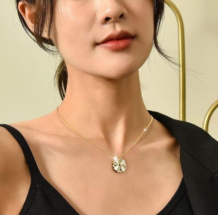 変形合体 四つ葉のクローバー ネックレス 女性 人気 ペンダント