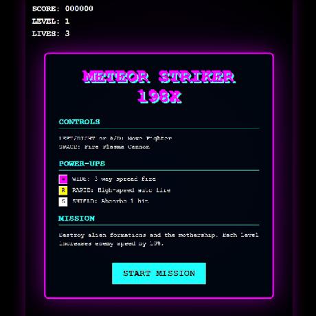 PC用シューティングゲーム　メテオ・ストライカー198X
