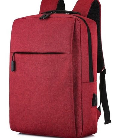 赤色 バックパック リュック ワインレッド USB 充電 レジャー ビジネス バッグ 学生 スクールバッグ 旅行