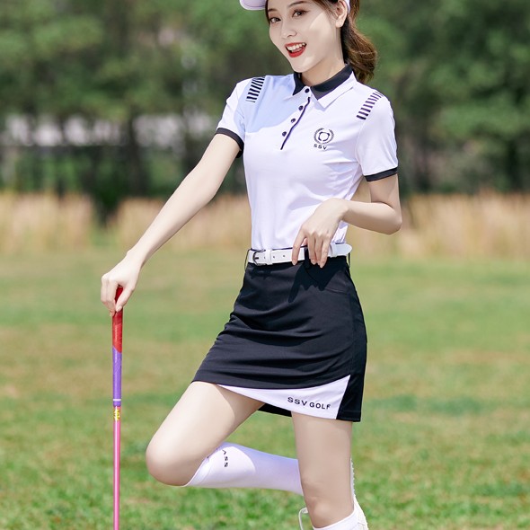 Mサイズ】送料無料！SSVGOLF レディース 斜め切り替えストレート