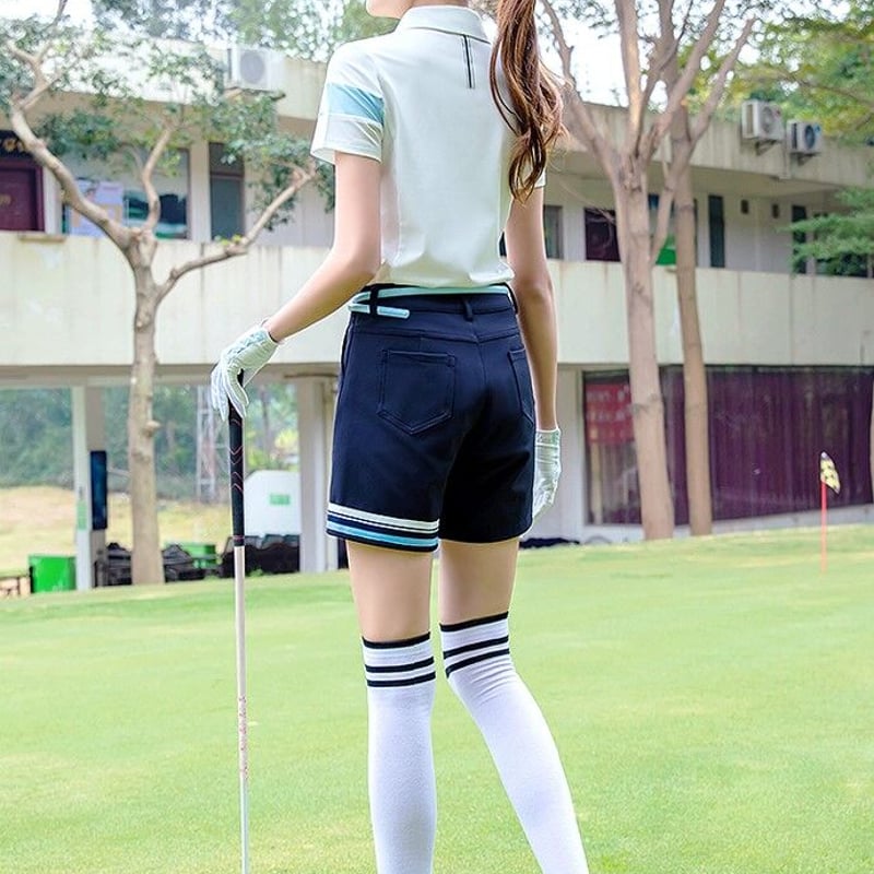 ゴルフウェア ゴルフアパレル 女性用 半袖ポロシャツ コントラストT ...