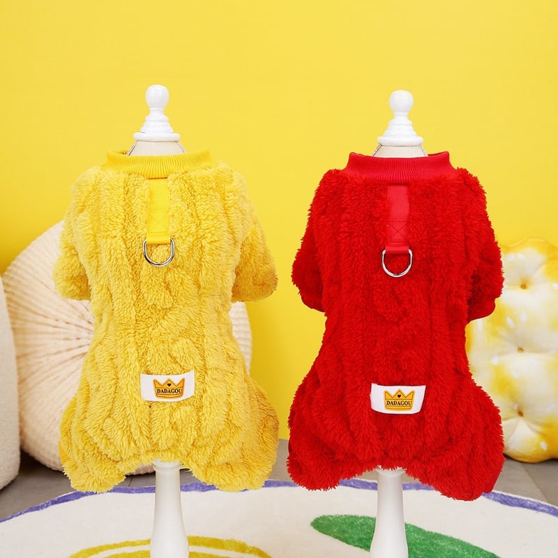 すぐにお届け】ペット服 DADAGOU ツイストベルベット つなぎ