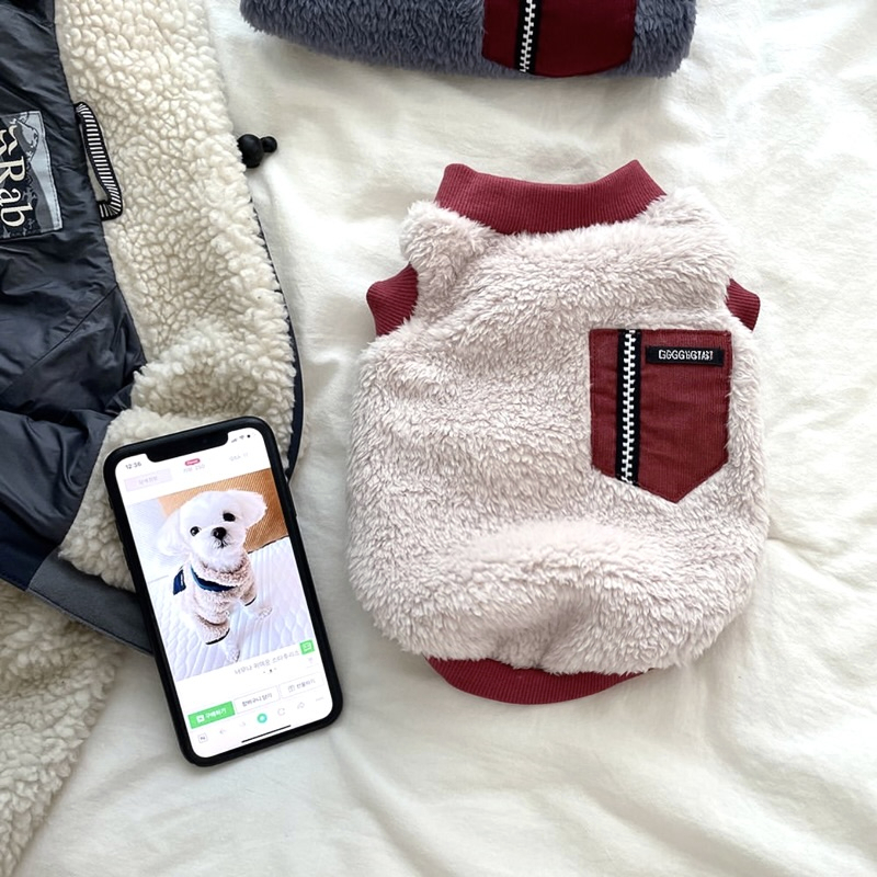 もこフワ手触り！miumiupet テディフリース つなぎ ロンパース ドッグ