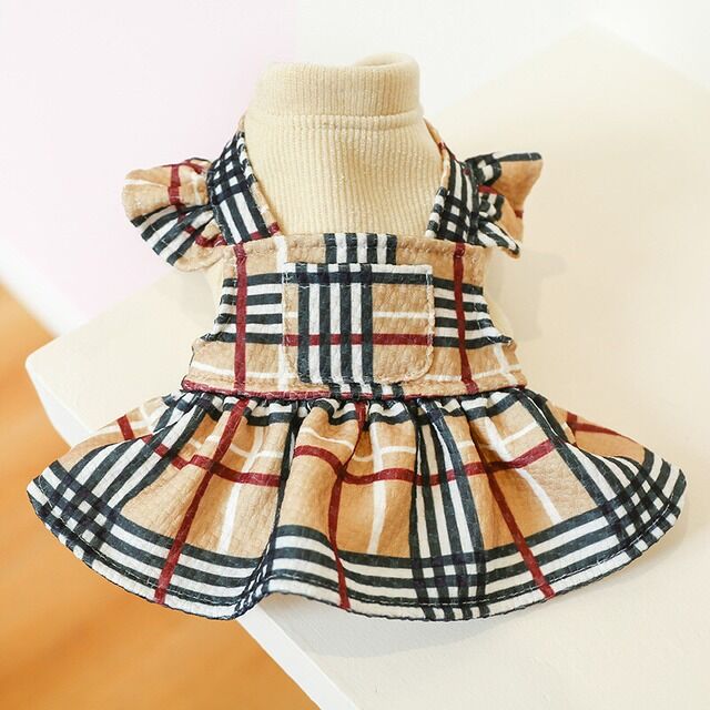 No.20 ハンドメイド犬服 ハイネックインナーワンピース(タータンチェック) fit=scale-down,w=1200