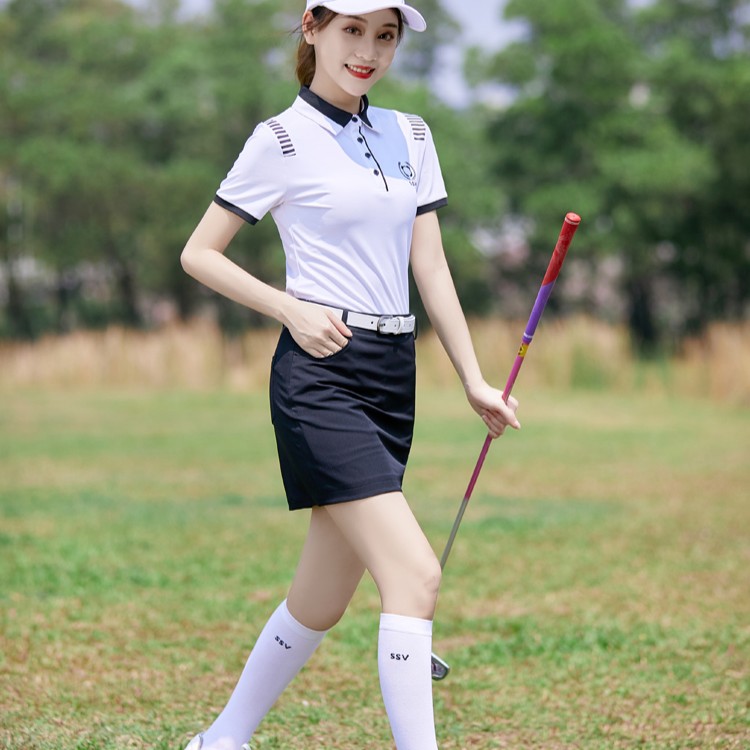 新品　スカート　ゴルフ Mサイズ】送料無料！SSVGOLF レディース 斜め切り替えストレート