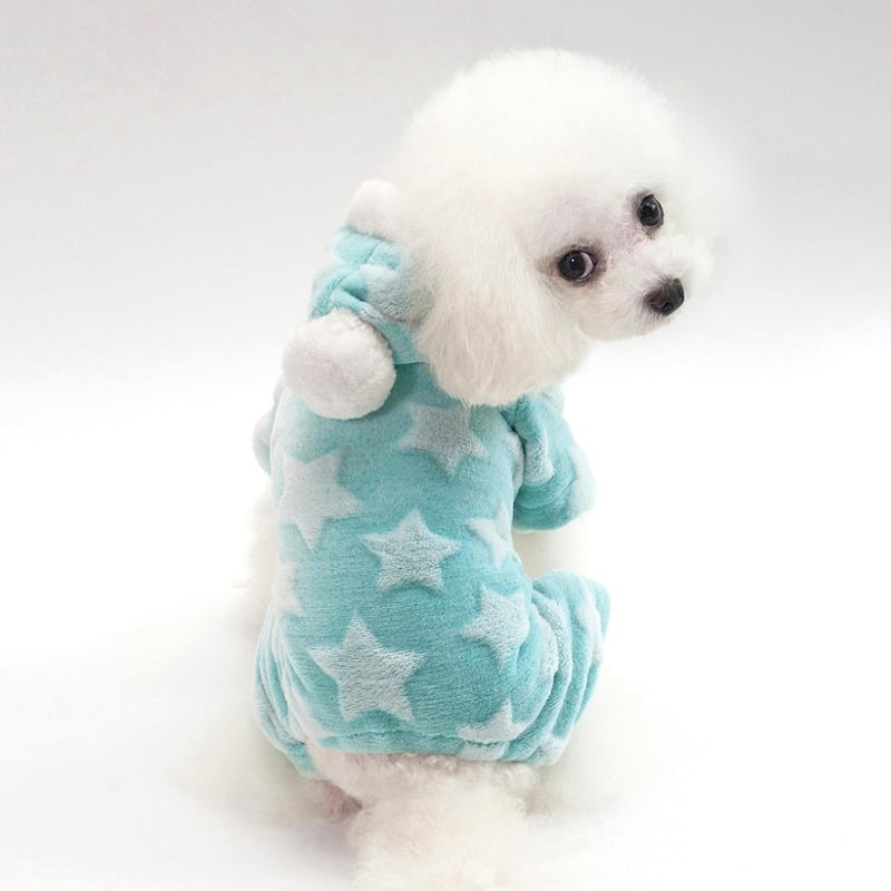 犬服 S わんこの普段着 水色の星 犬服 S わんこの普段着 水色