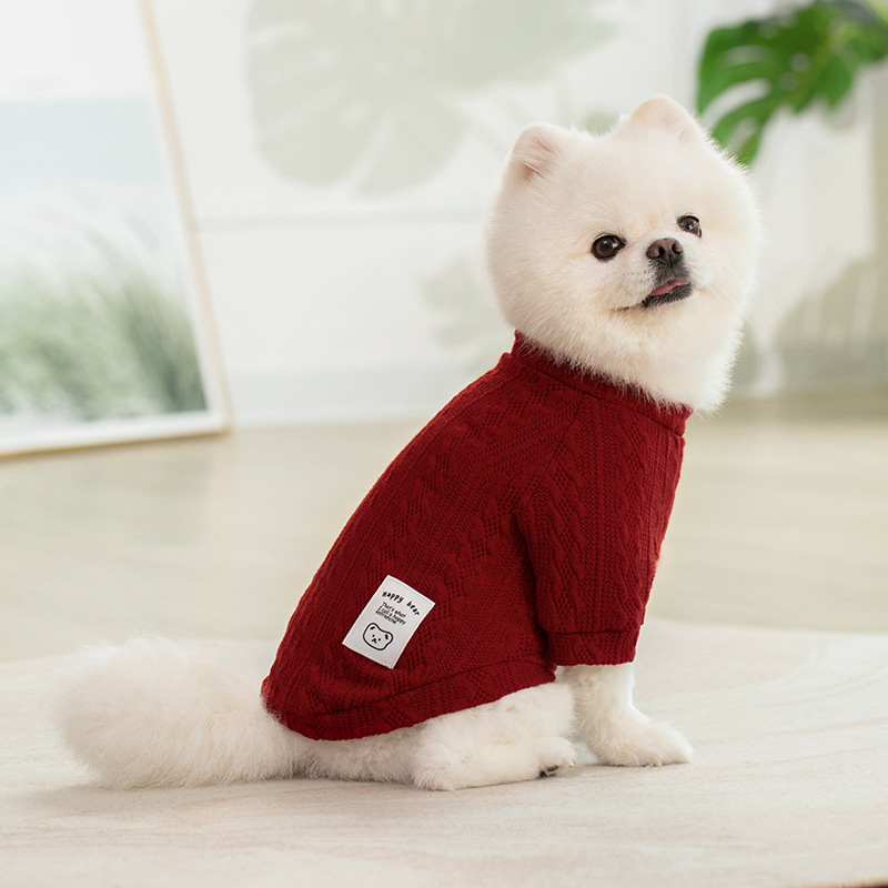 犬服^ ^アランフリフリ ペット服 アランセーター アイリッシュセーター トップス カジュアル