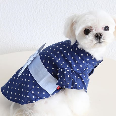 犬服 ドッグウェア フレア袖ドット柄レトロ浴衣 和服 ペット服 犬 おしゃれ かわいい 安い 小型犬 中型犬 大型犬 トイプードル シーズー マルチーズ