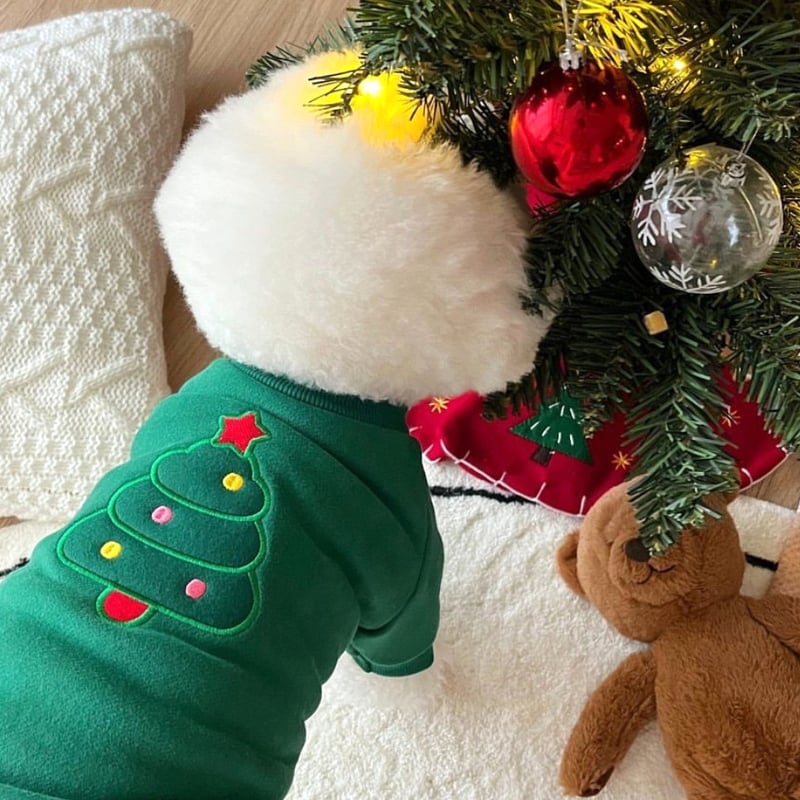 ペット服 クリスマスパーカー 秋冬 Xmas クリスマス ドッグ