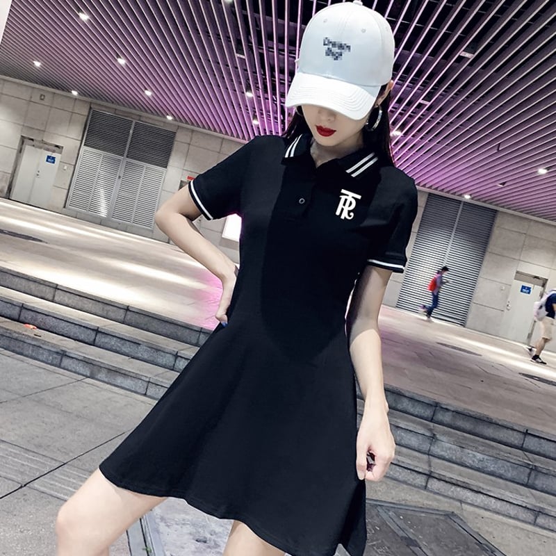 【新品未使用タグ付き】Black&white ゴルフ服　レディース服ワンピースL 送料無料！ゴルフワンピース レディース ゴルフウェア