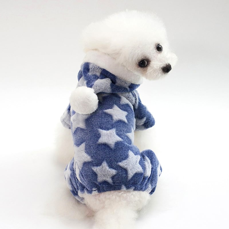 手触り抜群！DogBaby 星柄フリース つなぎ ロンパース ドッグ