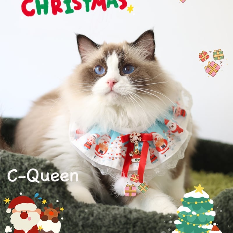 猫ちゃんのXmasアイテム☆C-Queen クリスマスカラー 首輪