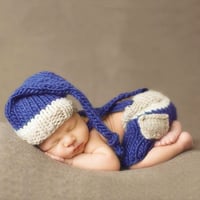 ベビー服 ニットサスペンダーパンツ ニット帽子付き 撮影用 男の子 女の子 ベビー 新生児 キッズ 子供 トドラー ベビーウェア プレゼント 出産祝い