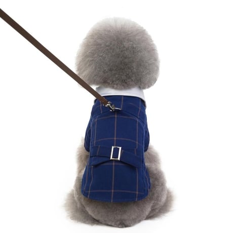 【すぐにお届け！】チェック柄 ドッグスーツ ドッグウェア ドッグジャケット 小型犬用 中型犬用 ペット服 春秋 トレンディスタイル ウェディング