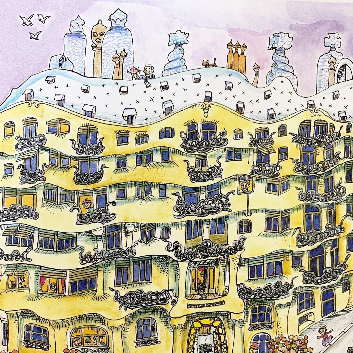 ガウディ】塗り絵／Gaudi's color book | carillon 欧州雑貨