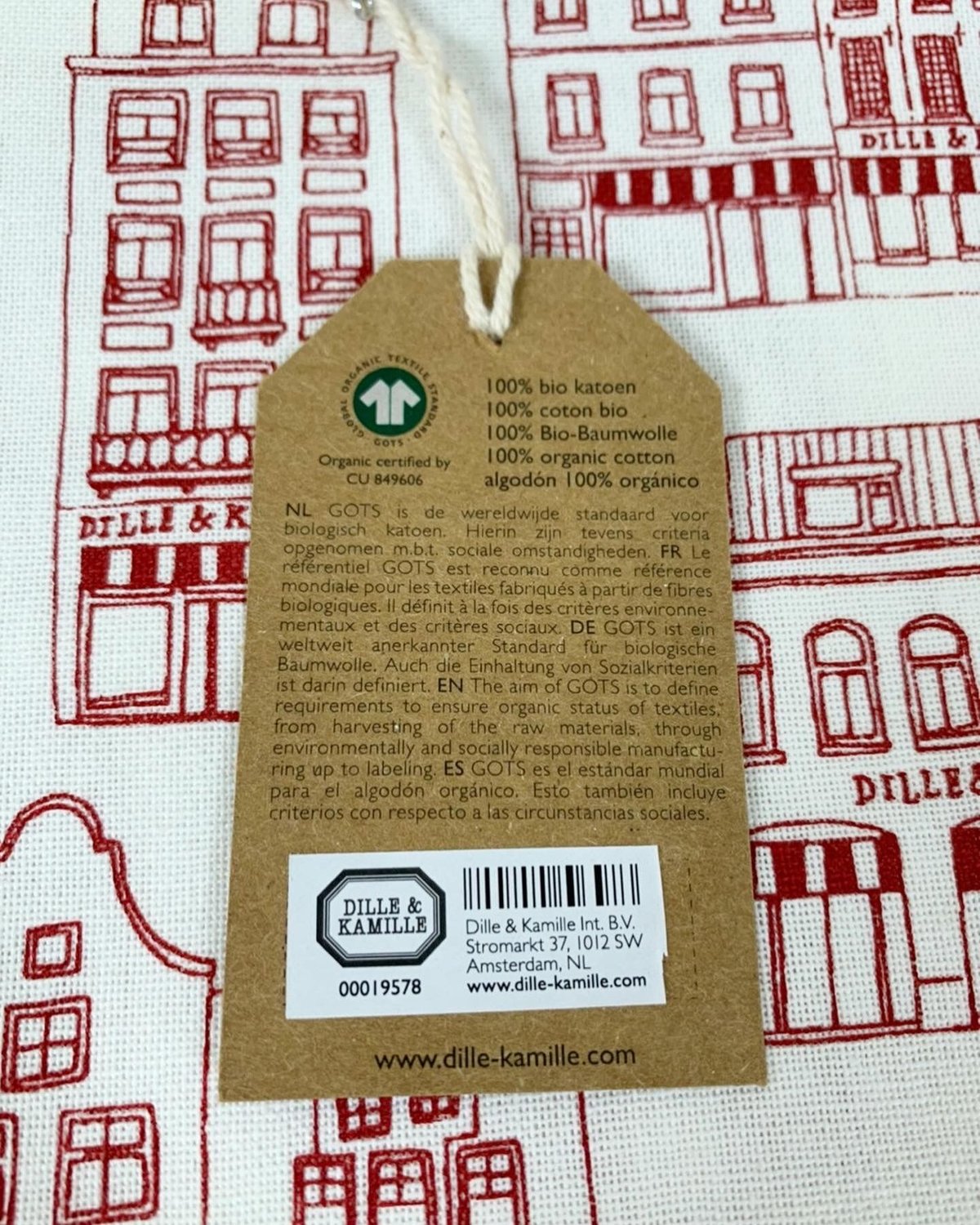 Dille Kamille】布巾・ティータオル《赤》/ Tea towel《Red》