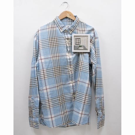 22.久村卓 <PLUS_LACOSTE L!VE_sky blue multiple checked shirt>