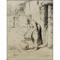 193.ジャン=フランソワ･ミレー <水を注ぐ女>