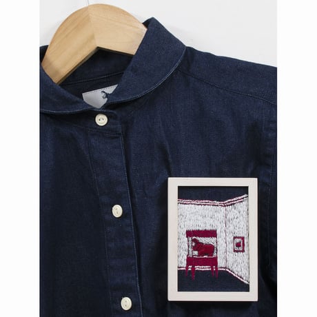 9.久村卓 <PLUS_S&nd_dark blue denim shirt>