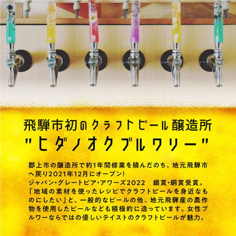 HNOB02000000クラフトビール６本　飛騨市初であり唯一のクラフトビール醸造所「ヒダノオクブルワリー」　飛騨市 公式通販 特産品