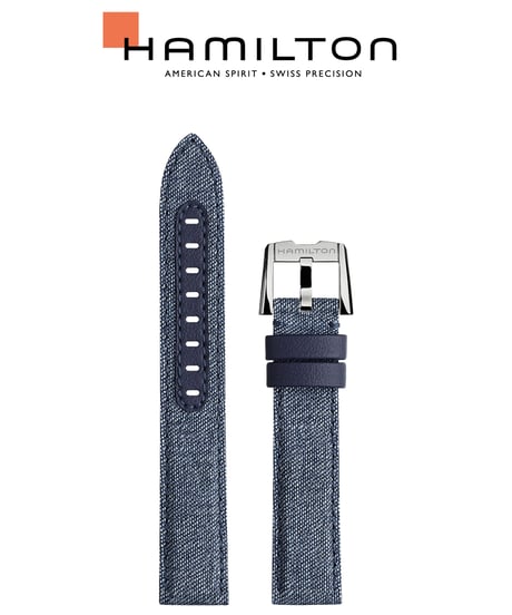 新品　ハミルトン　ベンチュラ　ベルト　17ミリ　純正部品 HAMILTON H690244101/ベンチュラ用ブラックプレスカーフベルト