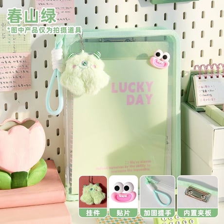 A4透明ファイルバッグ学生用手提げ収納袋ジッパー