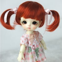 紅館Doll/ob11人形カツラカニカレン饅頭巻きおさげ