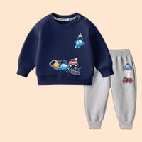 【キッズ服】男の子セット2026新作ベビー裏起毛スウェットグレー運動パン