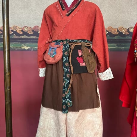 熹言 子供大人 古風衣装 赤色 katoen