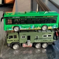 子供用サウンドライトバス合金オフロードキャンピングカーセット19cm2台耐衝撃