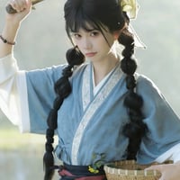 逐玉 田曦薇風 半袖粉青色漢服レンタル
