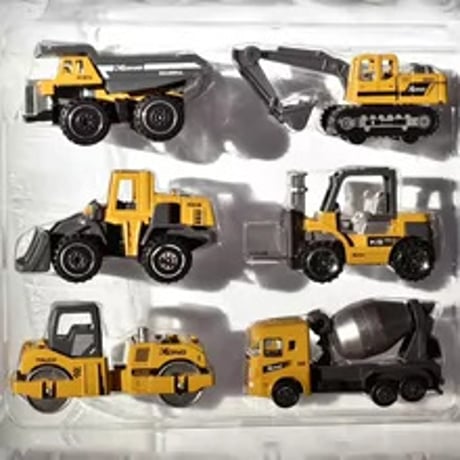 合金製子供用工事車両6種セットショベルカー ミキサー ロールダンプトラック模型玩具