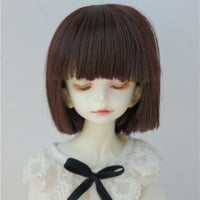 紅館Doll/人形のかつら高温の絹の学生の頭カード肉の梨花の頭
