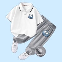 【キッズ服】子供用半袖ポロシャツ夏新作男の子学院風セットアップ